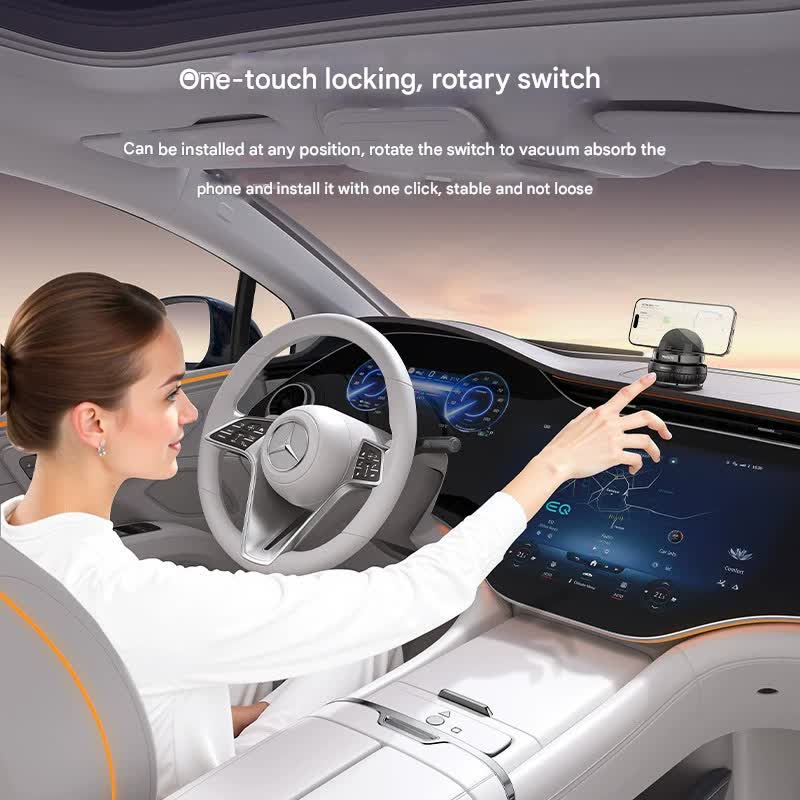 Universal Car Dashboard Phone Holder with Rotary Suction Cup & 360° Rotation black
