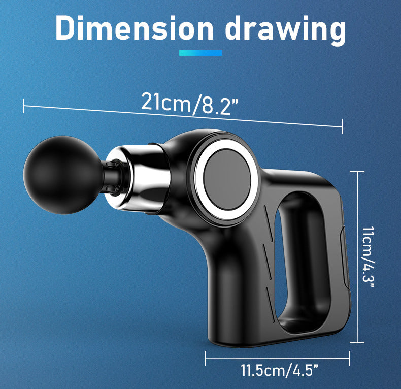 Professional Deep Tissue Percussion Massage Gun - 30 Speeds, 6 Heads & LCD Touch Screen grey