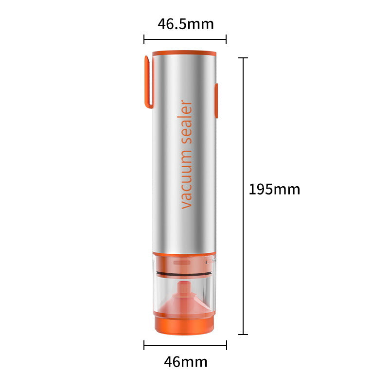 Multi-Function Handheld Electric Vacuum Sealer & Inflator Kit - For Food Bags, Jars, Wine & Balls Gray Orange
