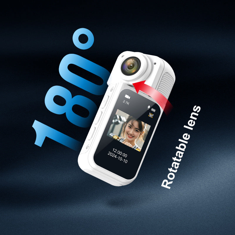 Thumb-Sized 2.7K Camera with 180 Rotatable Lens & Magnet Mount - Capture Your World Hands-Free black+64G