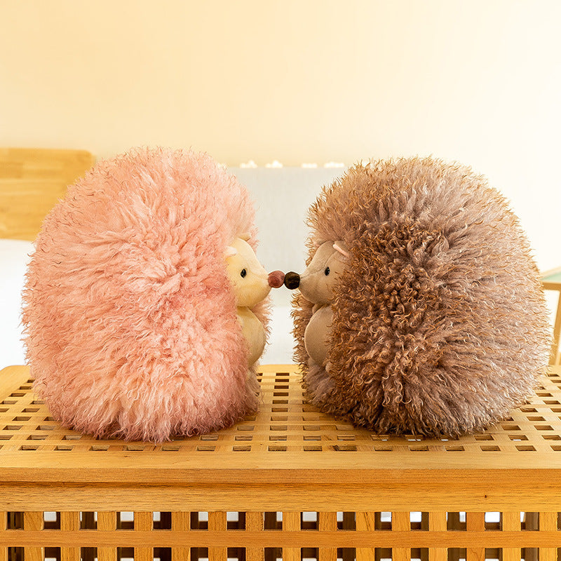 Super Soft Animal Sphere Plush Pillow - 38cm Decorative Throw Cushion for Sofa & Bed peach