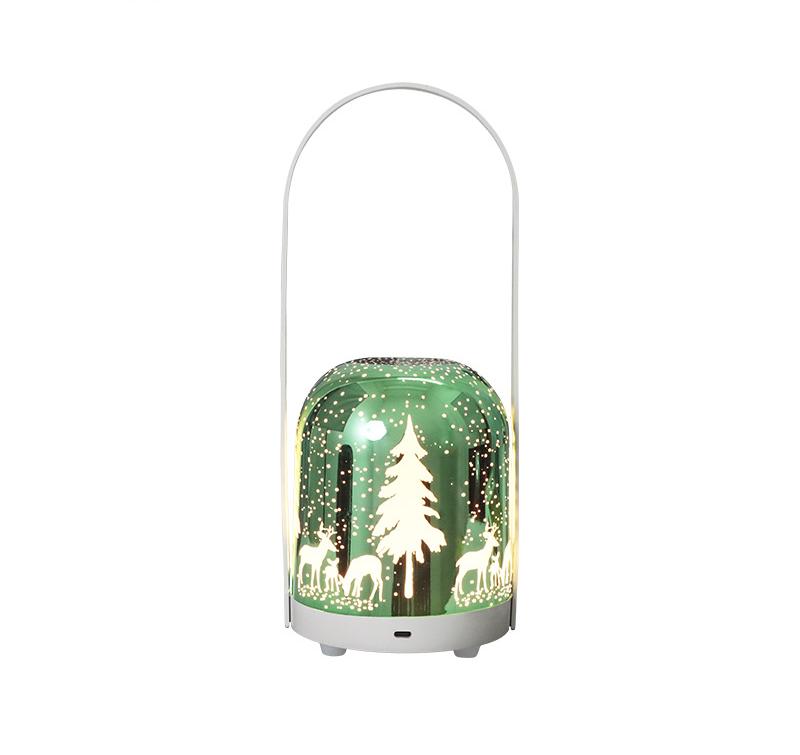 Portable Christmas LED Lantern - Dimmable, 3 Color Temps, 5200mAh Battery & Memory Function Green