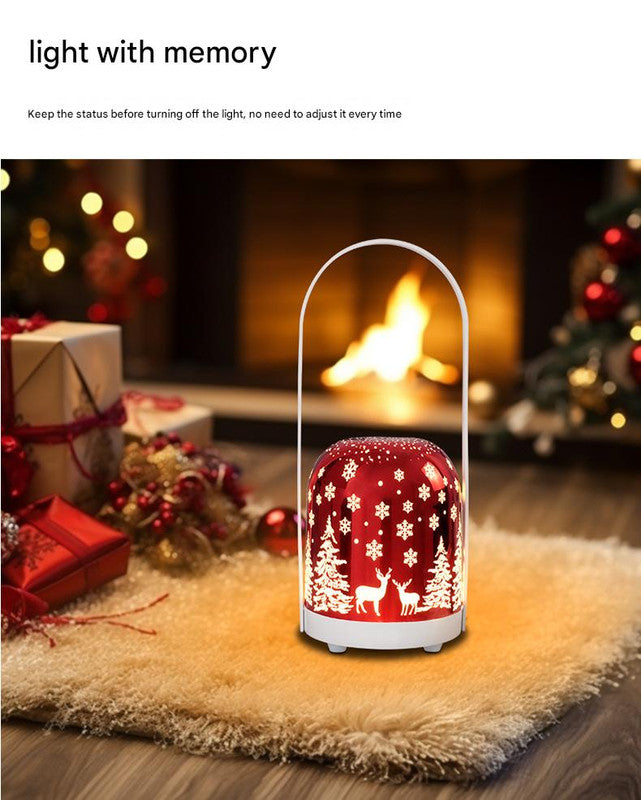 Portable Christmas LED Lantern - Dimmable, 3 Color Temps, 5200mAh Battery & Memory Function Silver