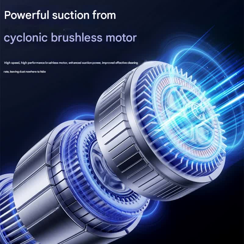 Multi-Function Cordless Handheld Vacuum Cleaner & Blower - Powerful Brushless Motor with Digital Display Black and gray