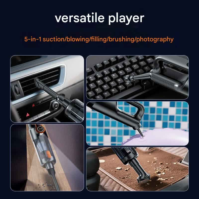 Multi-Function Cordless Handheld Vacuum Cleaner & Blower - Powerful Brushless Motor with Digital Display Black and gray