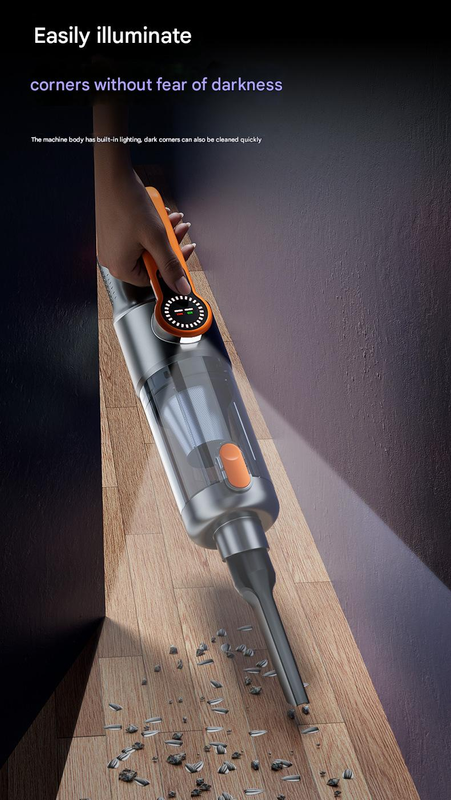 Multi-Function Cordless Handheld Vacuum Cleaner & Blower - Powerful Brushless Motor with Digital Display Gray Orange