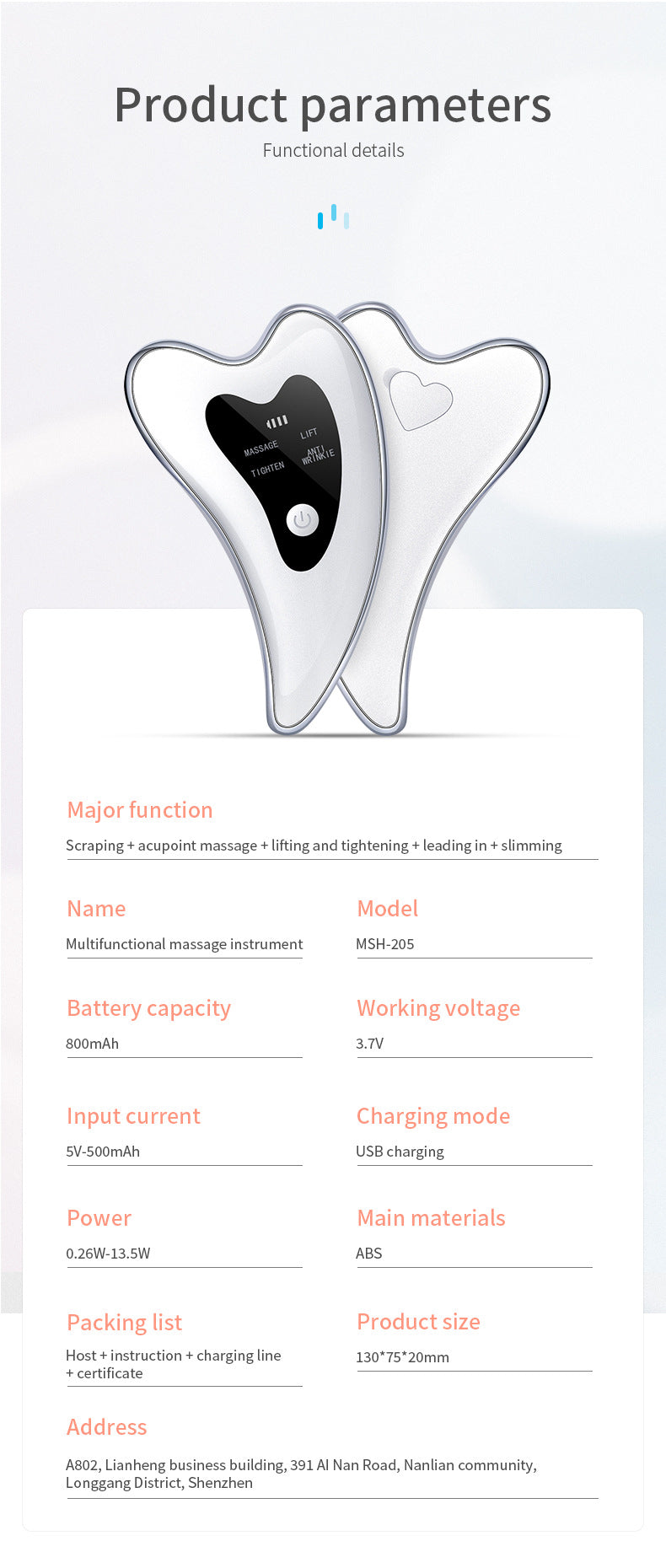 Electric Gua Sha Facial Massager with Heat, Vibration & LED Light Therapy - 4-in-1 Scraping Tool for Face Lifting, Skin Tightening & Anti-Wrinkle White