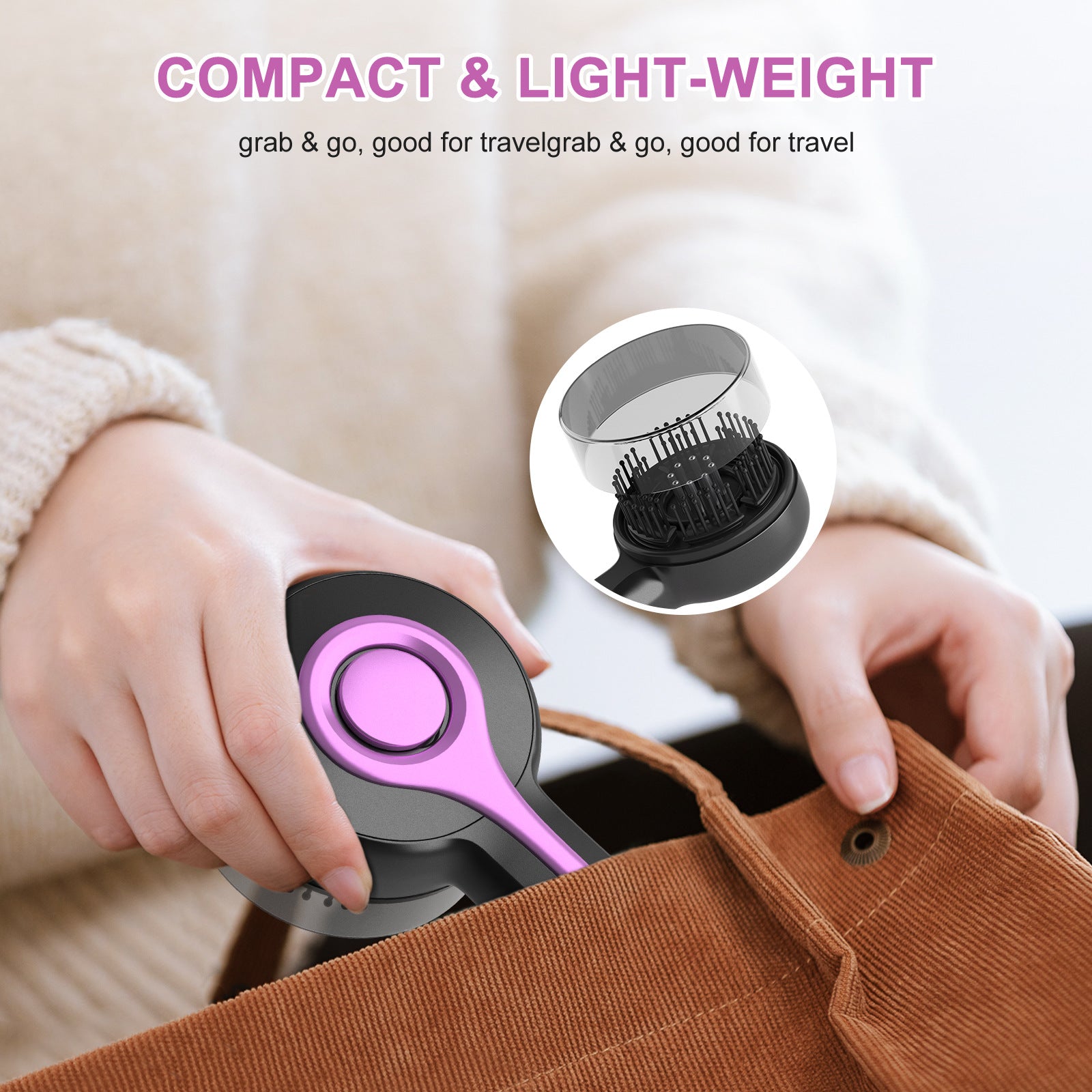 Electric Scalp Massager & Essential Oil Applicator Brush - 360 Kneading, 3 Modes, USB-C Rechargeable black