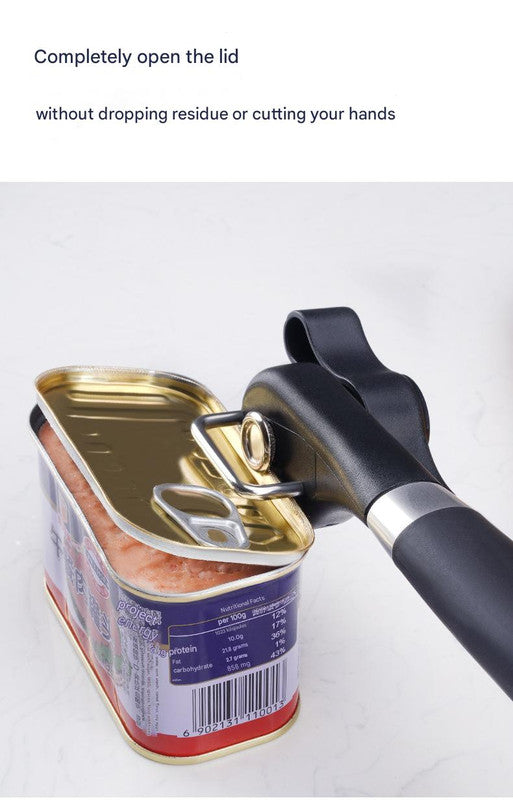 2pc Multifunctional Safe-Cut Can Opener - Smooth Edge, Ergonomic Handle black