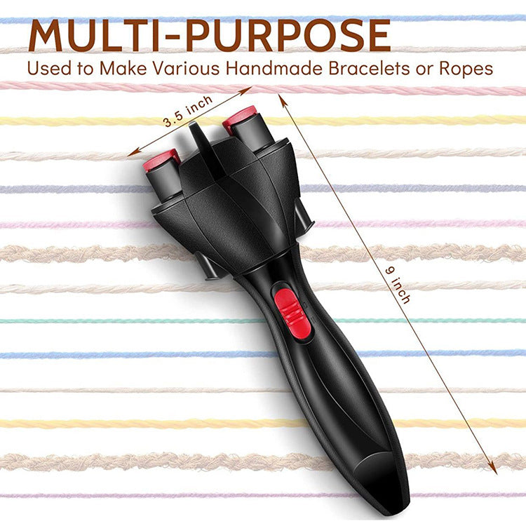 Automatic Hair Braiding Tool - Bi-Directional Rotation, Quick Twist Styling for Braids & Handmade Bracelets black