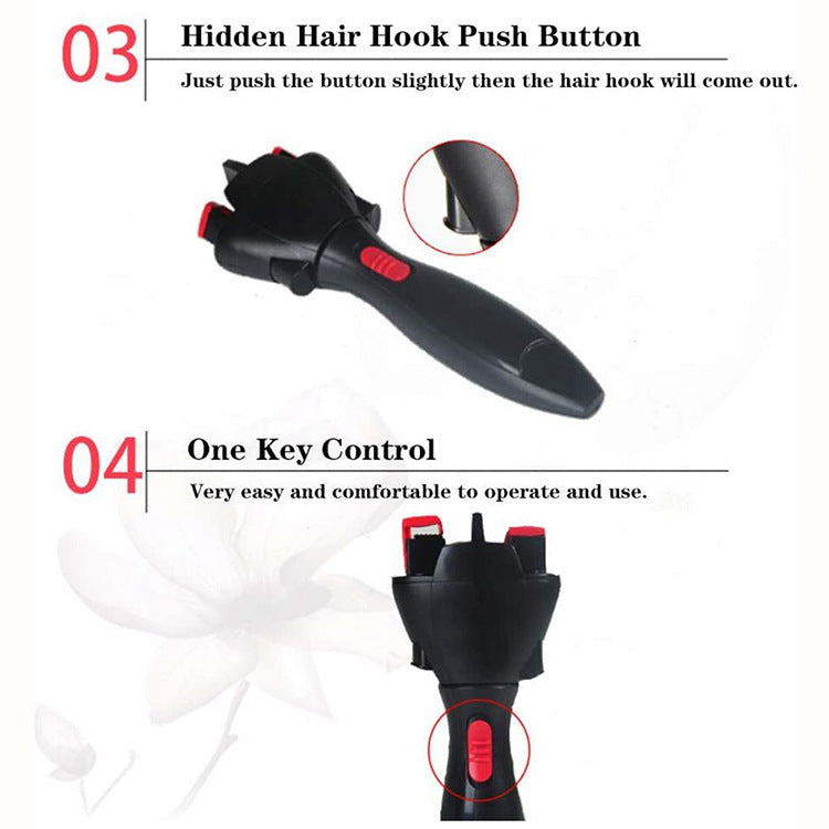 Automatic Hair Braiding Tool - Bi-Directional Rotation, Quick Twist Styling for Braids & Handmade Bracelets black