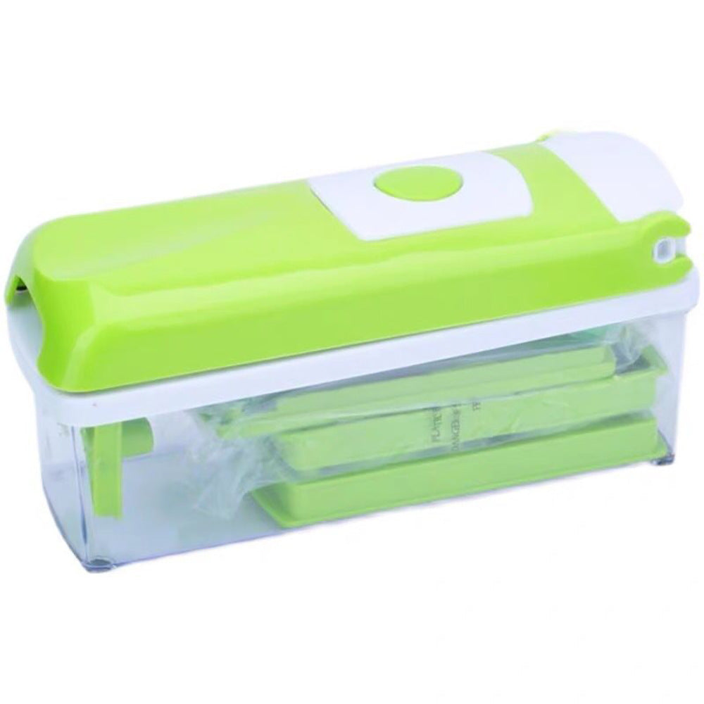 Multi-Functional Vegetable Chopper & Slicer Set - Dicer, Grater with Food Container & Peeler green