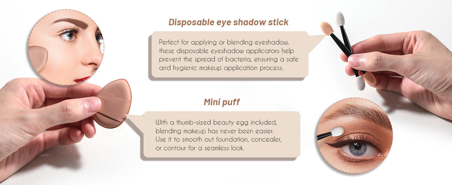 All-in-One Portable Makeup Brush Kit with LED Mirror Travel Case, Sponges & Applicators pink