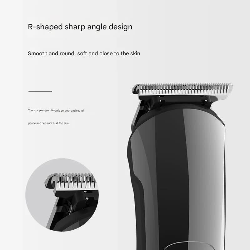 All-in-One Professional Men's Grooming Kit - IPX7 Waterproof Hair Clipper & Beard Trimmer with LED Display Grey