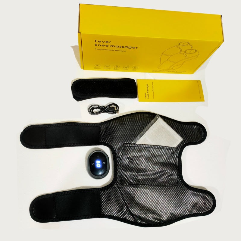 Rechargeable Heated Knee Massager Brace with Vibration & Adjustable Straps Grey