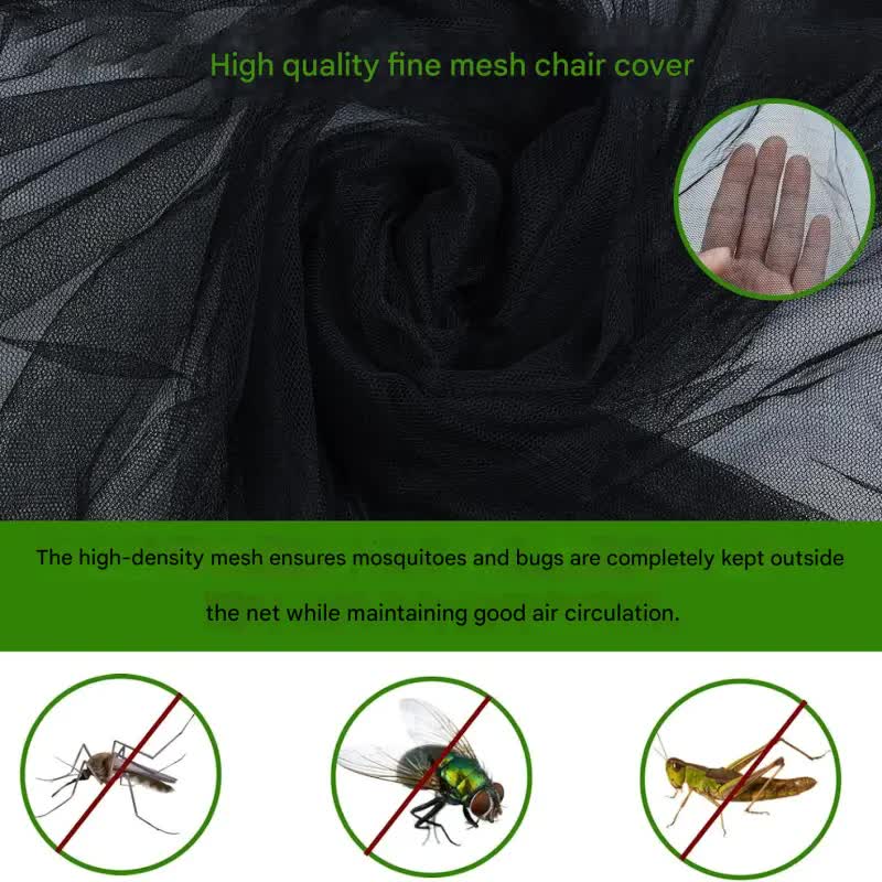 Portable Outdoor Chair Cover with Mosquito Net & Sun Canopy - UV & Water-Resistant Shelter for Camping & Fishing black 185*125*205CM
