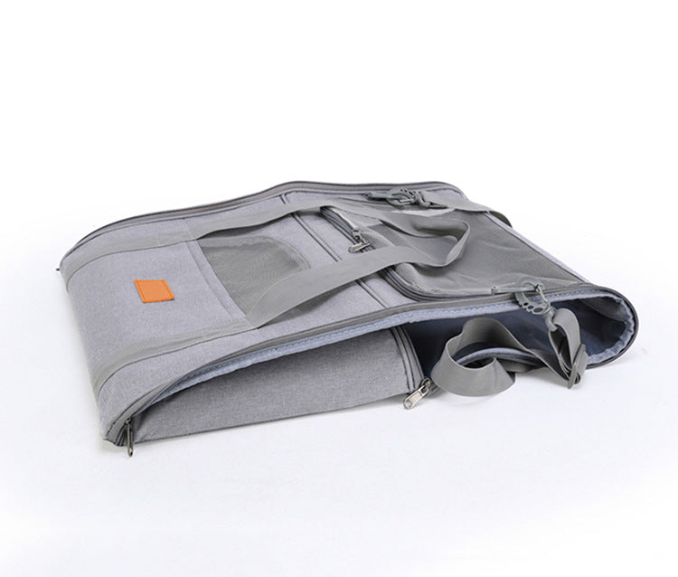 Foldable Soft-Sided Pet Carrier for Travel - Fits Cats & Small Dogs Under 6kg, with Removable Plush Bed & Shoulder Strap black