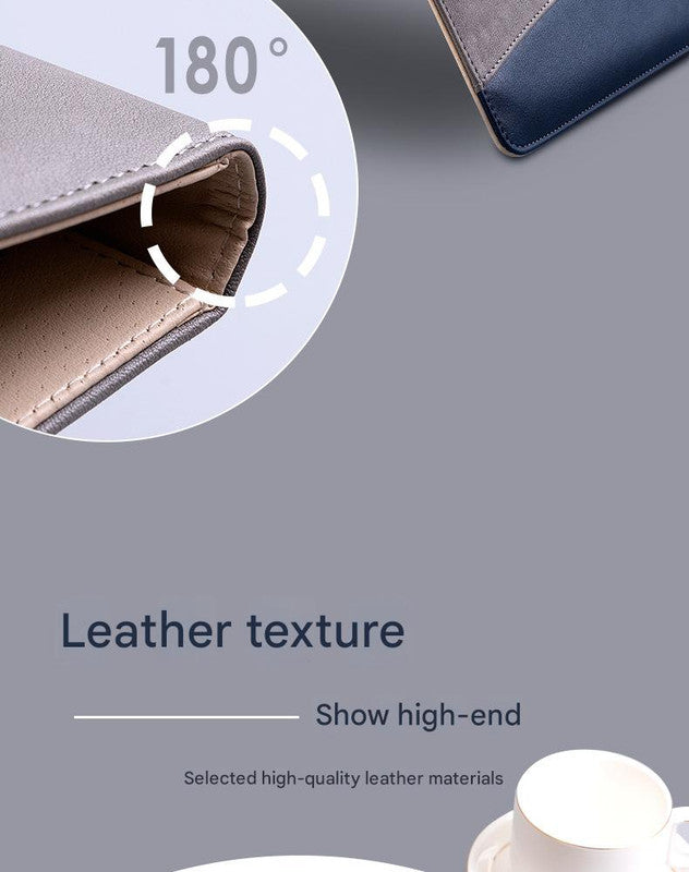 A4 PU Leather Business Portfolio with Ring Binder, Calculator & 40 Sleeves red