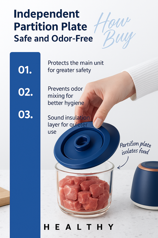 Electric Mini Garlic Chopper with Glass Bowl - USB Rechargeable, 6 Blades, Large Capacity blue