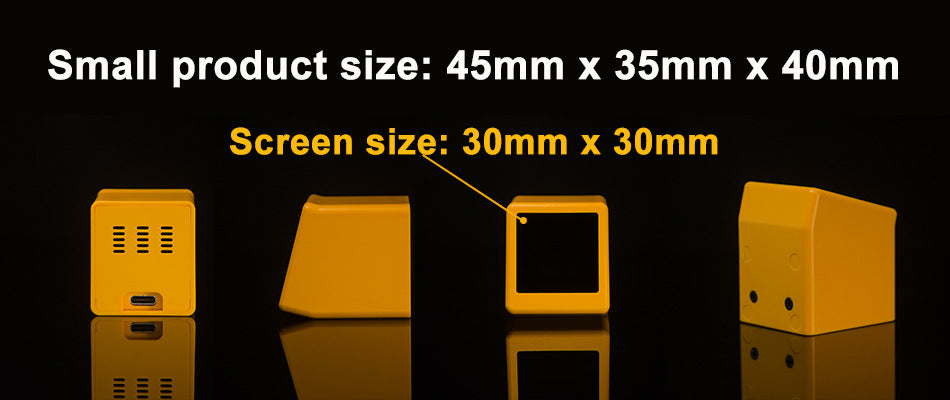 2pc Mini Smart Wi-Fi Weather Station Clock - Desktop Digital Clock with HD IPS Screen, Customizable GIF Display & 3-Day Forecast Yellow