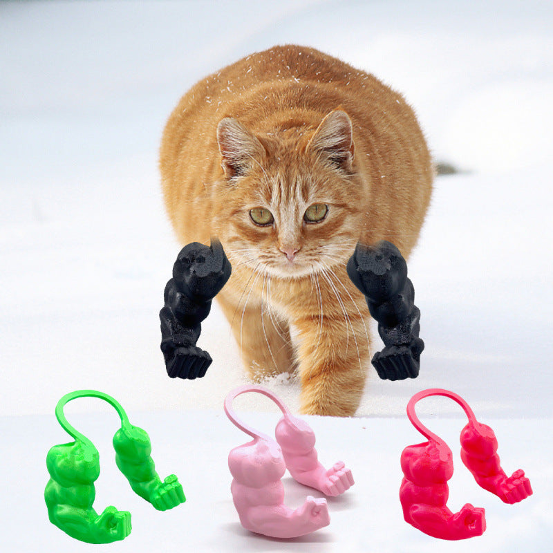 2pc Hilarious Muscle Arm Pet Costume Prop - Funny Novelty Arms for Cats & Small Dogs red