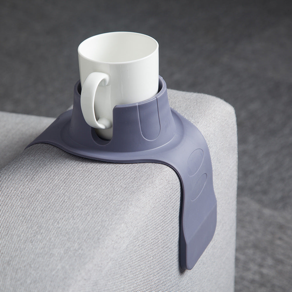 Flexible Anti-Spill Silicone Couch Arm Cup Holder - Sofa Armrest Drink Tray coffee