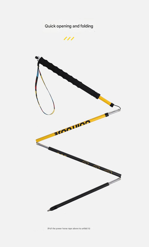 Ultralight Carbon Fiber Foldable Trail Running & Hiking Pole yellow Recommended height range 165-175cm