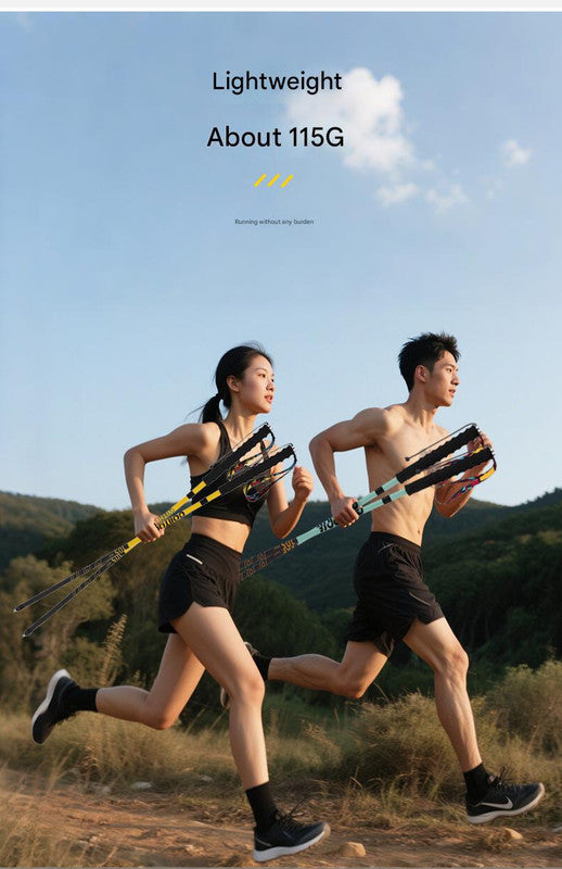 Ultralight Carbon Fiber Foldable Trail Running & Hiking Pole blue Recommended height range 175-185cm
