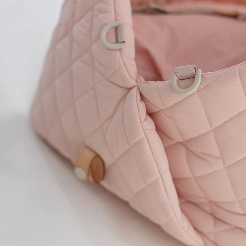 Luxury Quilted 2-in-1 Pet Travel Carrier & Car Booster Seat for Small Dogs Pink