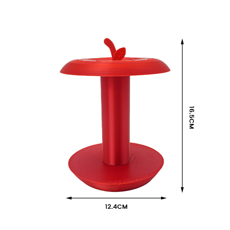 Apple-Shaped Adjustable Tissue Roll Holder - Fun & Practical Desktop Paper Towel Stand red