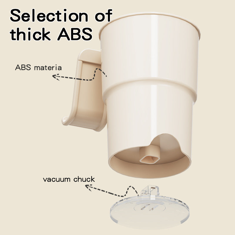 Multi-Purpose Anti-Spill Cup Holder with Suction Base & Detachable Phone Stand black