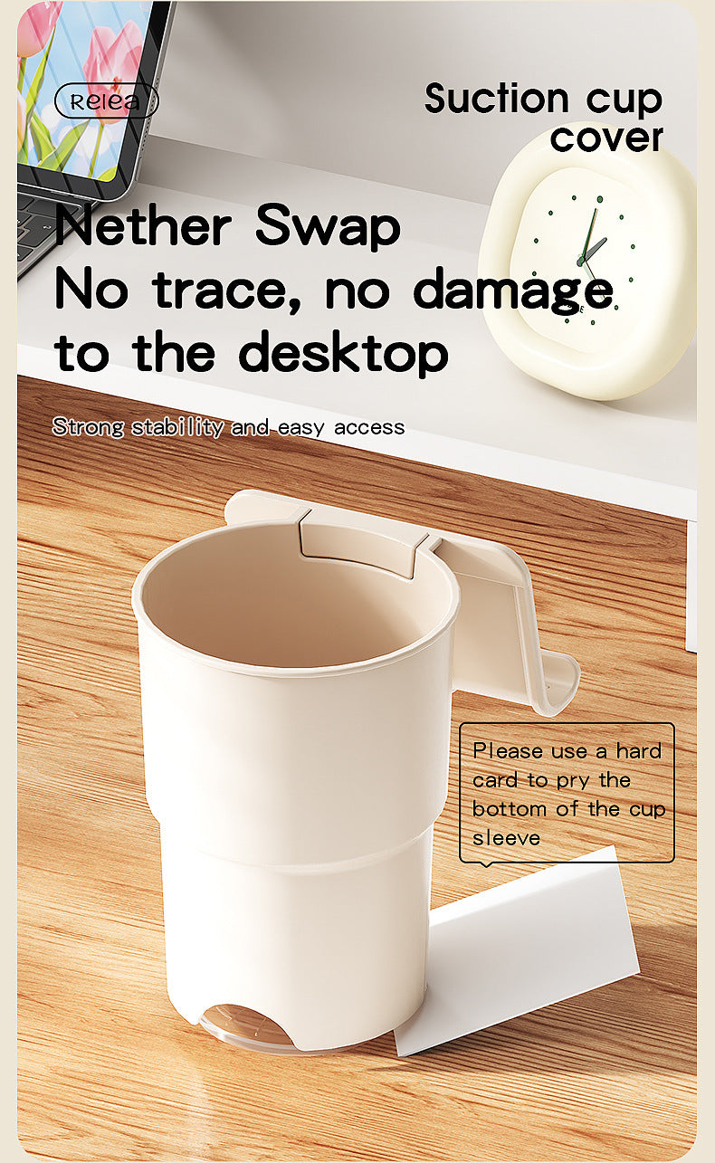 Multi-Purpose Anti-Spill Cup Holder with Suction Base & Detachable Phone Stand black