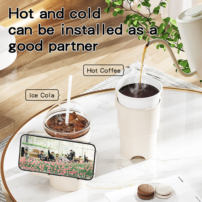 Multi-Purpose Anti-Spill Cup Holder with Suction Base & Detachable Phone Stand green