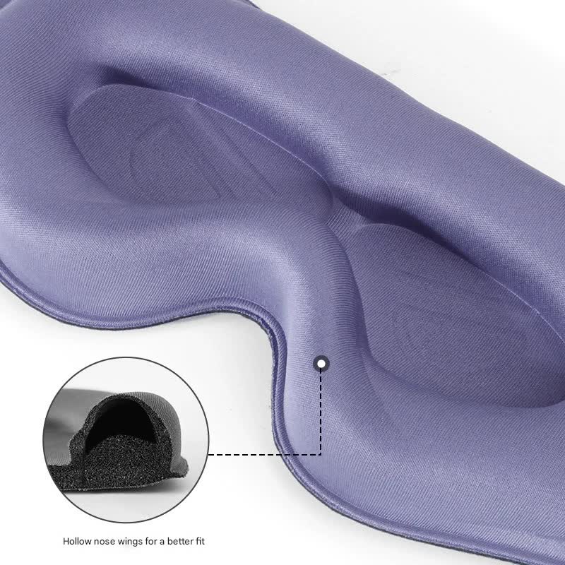 3pc 6D Contoured Zero-Pressure Sleep Mask - 360 Light Blocking Eye Mask with Adjustable Strap black