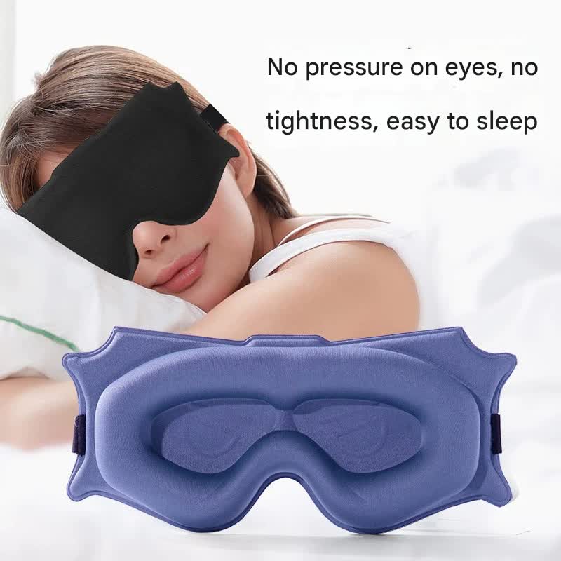 3pc 6D Contoured Zero-Pressure Sleep Mask - 360 Light Blocking Eye Mask with Adjustable Strap Purple