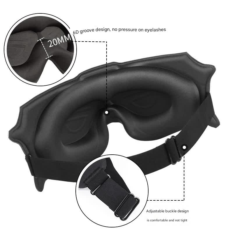 3pc 6D Contoured Zero-Pressure Sleep Mask - 360 Light Blocking Eye Mask with Adjustable Strap Purple