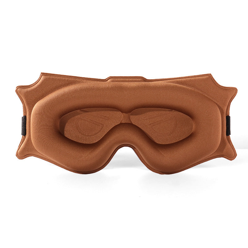 3pc 6D Contoured Zero-Pressure Sleep Mask - 360 Light Blocking Eye Mask with Adjustable Strap Camel