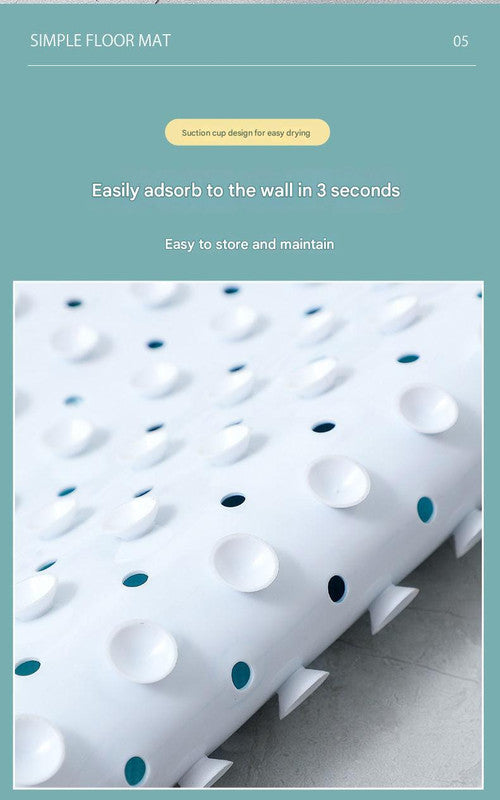 Non-Slip PVC Bath & Shower Mat with Suction Cups and Drainage Holes - Cartoon Ocean Theme Black Whale