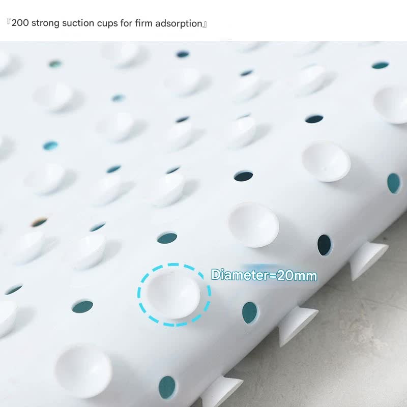 Non-Slip PVC Bath & Shower Mat with Suction Cups and Drainage Holes - Cartoon Ocean Theme Blue Whale