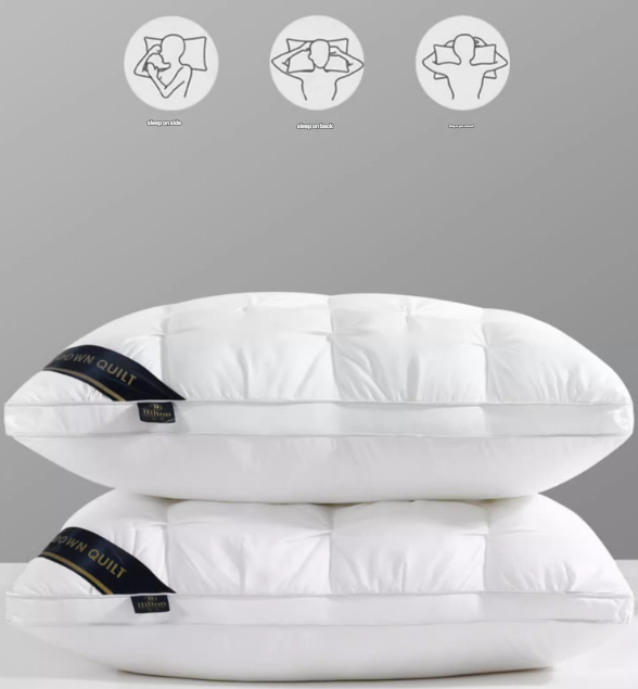 White Luxury Adjustable Bed Pillow Set 2-Pack - Hotel Quality Down Alternative for Ultimate Neck Support & Comfort