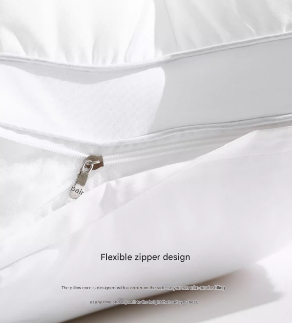 White Luxury Adjustable Bed Pillow Set 2-Pack - Hotel Quality Down Alternative for Ultimate Neck Support & Comfort