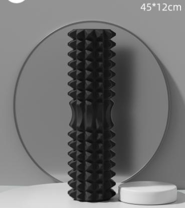 Black High-Density 3D Trigger Point Foam Roller - Solid Core Massager for Deep Tissue Muscle Recovery & Yoga