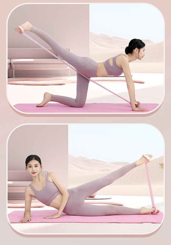 Pink Adjustable Resistance Chest Expander with 6 Levels - Cute Cat Ear Puller for Full Body Workout