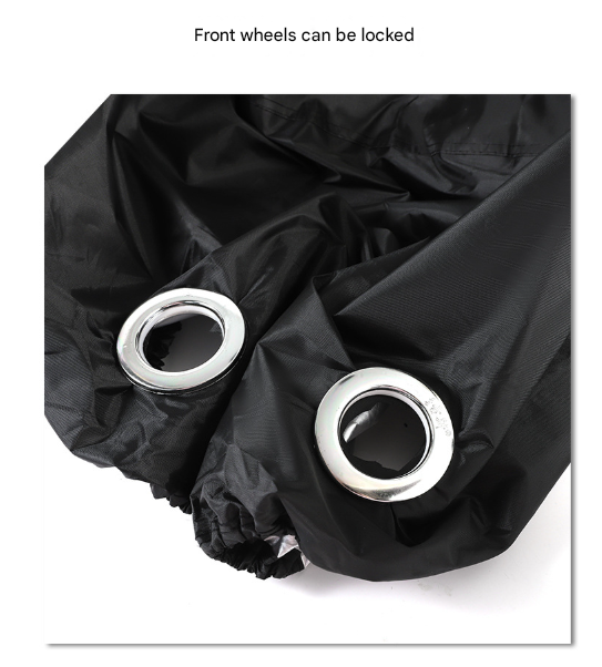 Size L Black All-Weather 210D Bicycle Cover - Waterproof & UV-Proof Outdoor Bike Protector with Lock Hole & Storage Bag