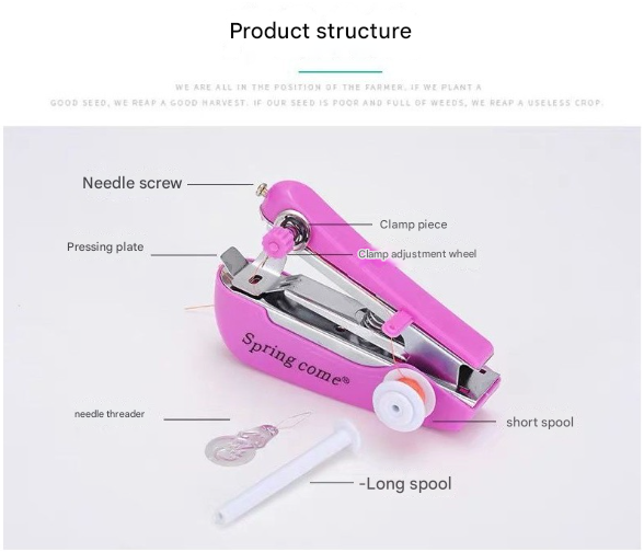 2 Pcs Blue Portable Mini Handheld Sewing Machine - Manual Stitching Tool for Quick Fabric Repairs
