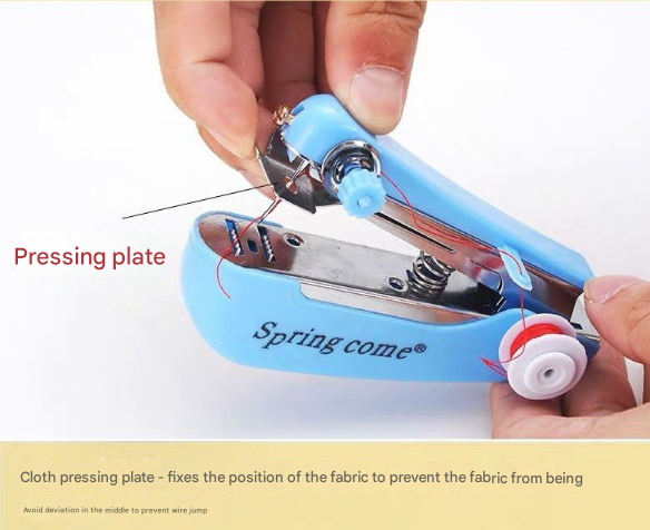 2 Pcs Blue Portable Mini Handheld Sewing Machine - Manual Stitching Tool for Quick Fabric Repairs