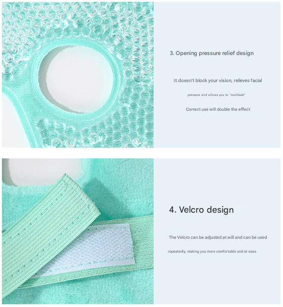 Grey Reusable Cooling Gel Bead Face Mask and Eye Mask Set - Soothing Therapy for Puffy Eyes, Headaches and Facial Relaxation