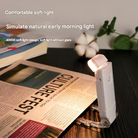 2 Pcs Black USB Rechargeable Clip-on LED Book Light - 3 Color Modes & Dimmable Brightness for Eye-Caring Reading