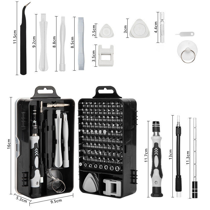 Red and Black Professional 115-in-1 Precision Screwdriver Set - Magnetic Repair Tool Kit for PC, Laptop, Phone & Electronics