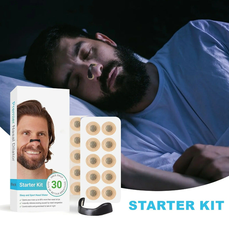 White Round Anti-snoring Patch Set 30 Pairs of patches Magnetic Nasal Dilator Kit for Snoring Relief - Reusable Multi-Size Sleep & Sport Breathing Aid